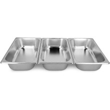 Ensemble de panure en acier inoxydable, 3 pièces - 3 bols à paner 32,5 x 17,5 x 6,5 cm - escalope