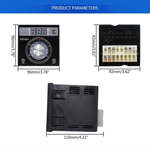 Thermostat électronique de contrôle de température numérique commutable de 0 à 400 C pour barbecue, 2