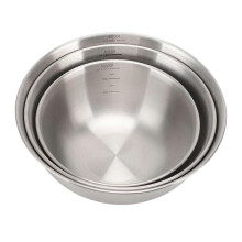 Lot de 3 saladiers empilables en acier inoxydable 304 de qualité alimentaire, avec échelle, pour restaurant