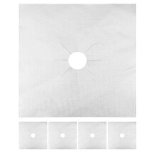 Herdplatten-Schutzpolster, Gasherd-Brennerabdeckungen, wiederverwendbar, hitzebeständig, silberfarben,