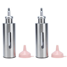 Botella dispensadora de aceite de acero inoxidable, fácil de rellenar y limpiar, moderna, para vinagre.