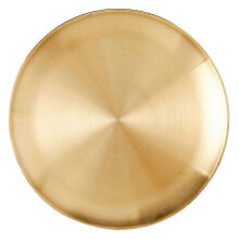 1 assiette ronde en acier inoxydable pour barbecue (dorée)