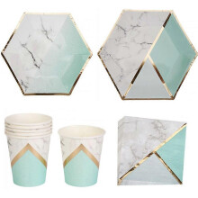 4 types de gobelets en papier jetables, assiettes et serviettes, vaisselle de fĂŞte pour mariage et anniversaire,