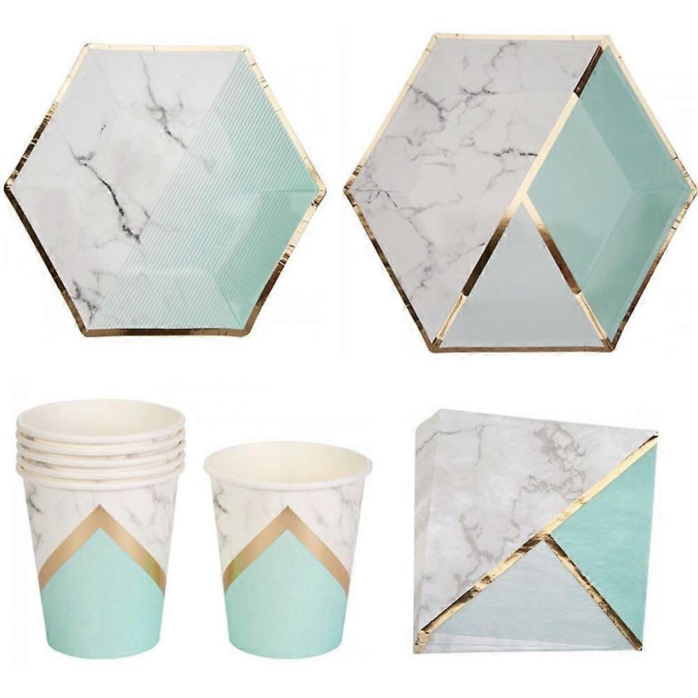 Ciao-Kit - Service Vaisselle Jetable Compostable Rose Pastel Pour 24 Personnes (112 Pcs) - Assiettes, Gobelets, Serviettes En Papier FSC Éco-Responsable