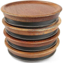 Regular Mouth Jar Lids,Wooden Jar Tops,Canning Lids with Airtight Silicone Seal for Regular Mouth Jars,4