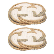 Lot de 2 sous-verres ronds tressés absorbants et résistants à la chaleur pour la maison et le bureau