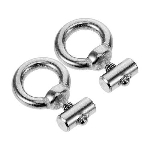 Hanging Eye Screws 304 Stainless Steel Lifting Ring General Users Silver 2Pcs 1