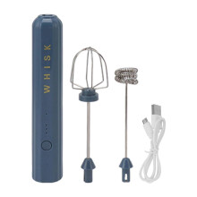 Frullatore elettrico portatile USB per uso domestico in acciaio inossidabile, piccolo frullatore, frusta