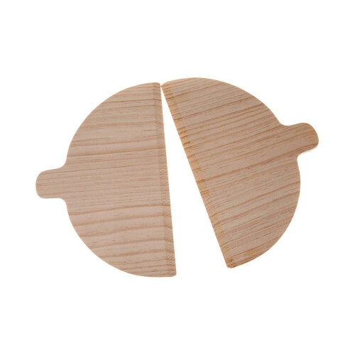2 Pieces Pizza Peel Half Round Solid Wood Pizza Board for Vegetables Baking 1