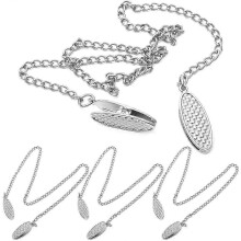 Serviettenkette mit Clips Edelstahl für Erwachsene Senioren 4 Stück