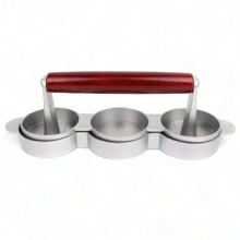Mini antiaanbak hamburgerpers met 3 sleuven - Triple Beef Patty Maker-vorm voor kleine hamburgers