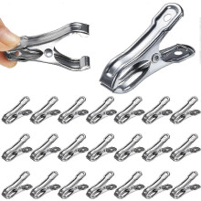 50 Stück 1x5cm Edelstahl Gewächshausklammern, Winddichte Gewächshausklammern aus Metall Set Wäscheklammern