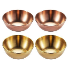 Lot de 4 assiettes de service pour apéritifs, plats à sauce en acier inoxydable, plats à épices et assaisonnements