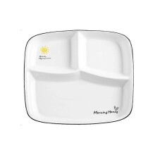 1 assiette exquise à trois compartiments en céramique de qualité supérieure (blanche)
