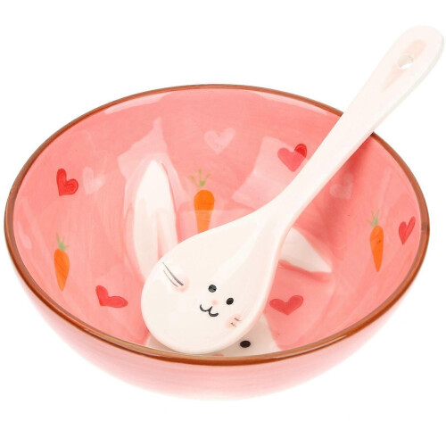 1 Set of Ceramic Tableware Kit Decorative Bowl Dish Spoon Set Single Person Tableware Kit 2