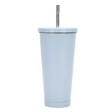 Mug de voyage en acier inoxydable avec paille et couvercle, tasse thermos, tasse thermos, tasse isolante,