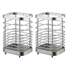 2 supports pour ustensiles de cuisine en acier inoxydable, panier à vaisselle de cuisine, table