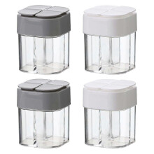 Coctelera de especias para cocina, caja de especias para camping, tarro de especias 4 en 1 con tapa,
