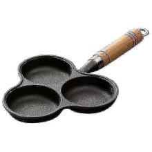 3-Hole Cast Iron Omelet Pan - Non-Stick Breakfast Egg Frying Pan for Perfectly Cooked Eggs & Delicious