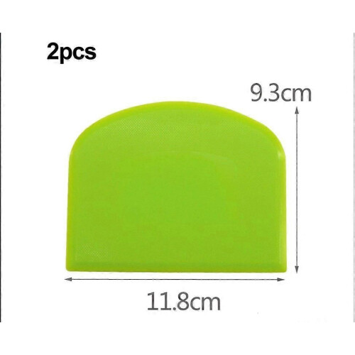 2PCS Plastic Dough Scraper Bowl Scraper, Food-Grade Bench Scraper, Flexible Dough Cutter, Multipurpose 1