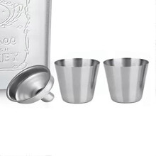 Flasque portable anti-fuite en acier inoxydable avec entonnoir pour whisky, randonnée, escalade, pêche