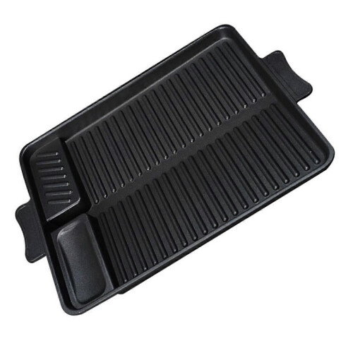1 placa de parrilla antiadherente rectangular para barbacoa, sartén multifuncional para exteriores,