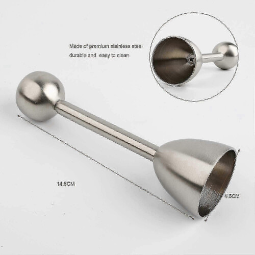 Soft & Hard Boiled Egg Cracker Topper - Stainless Steel Shell Separator for Easy Peeling1 2