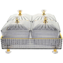 1 ensemble d'assiettes de service divisées avec plateau, bol de rangement pour collations et porte-fruits