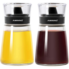 Paquete de 2 vinagreras de vidrio para aceite y vinagre, antigoteo, para cocinar, 5.5 oz