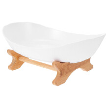 Assiette Ă dessert en bois pour la cuisine, 9,8 6,7 3,9 pouces, 1 lot