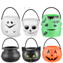Seau à bonbons d'Halloween en forme de citrouille pour fournitures de fête, couleurs assorties, 12 pièces