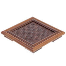 Dessous de verre tissé créatif en bambou pour usage domestique 9,5 x 9,5 x 1,3 cm, isolation thermique,