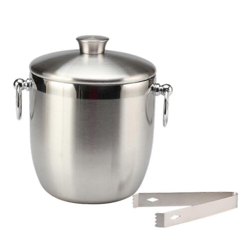 3L Eiskübel mit Eiszange Eiswürfelbehälter für Bar Restaurants Party 2
