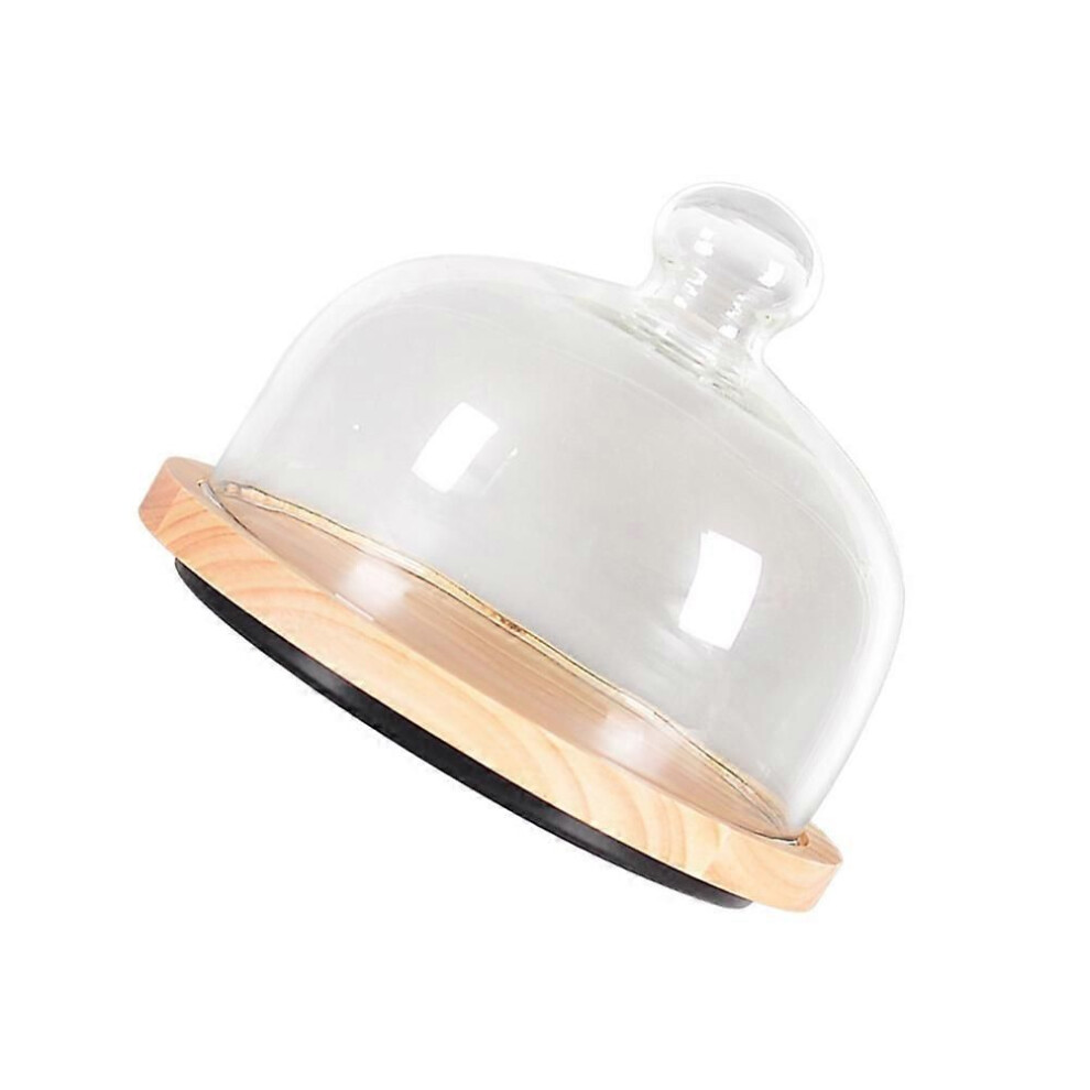 Assiette à gâteau avec cloche pour gourmands en verre transparent 24,6 x 24,6 cm, rangement, 1 paquet