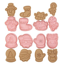 Lot de 8 emporte-pièces de Noël 3D en forme de dessin animé, pour biscuits, fondants, décoration de