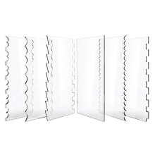 Lot de 6 grattoirs à gâteau en acrylique transparent à motifs pour la cuisson du fondant