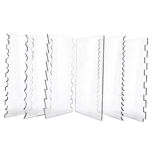 6Pcs Clear Acrylic Cake Scraper Patterned Edge Scraper for Baking Fondant 2
