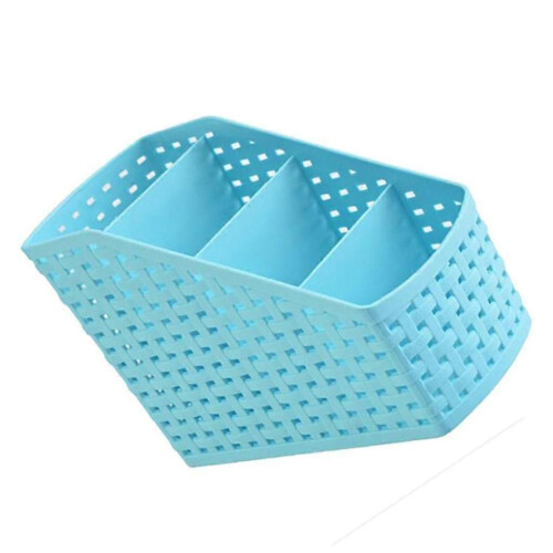 Support de maquillage en plastique pour bureau de cuisine, panier de rangement 2