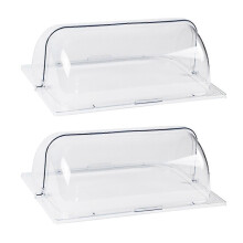 Lot de 2 couvercles de réchaud pleine grandeur en plastique transparent pour pâtisserie et desserts