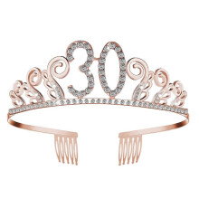 Tiara's en kronen, kristallen AB-strass-steentjes op een gladde zilveren basis, tiara met strass-steentjes