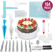 Ensemble de 164 plateaux tournants à gâteaux en acier inoxydable, outils de décoration pour la bouche,