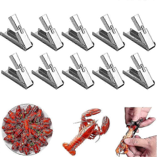 Stainless Steel Crawfish Peeler Tool Set - 10PCS Essential Shellfish Kitchen Tools for Easy Crawfish 1