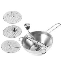 Frullatore manuale multifunzionale per alimenti, in acciaio inox, per insalata, verdure e frutta, per