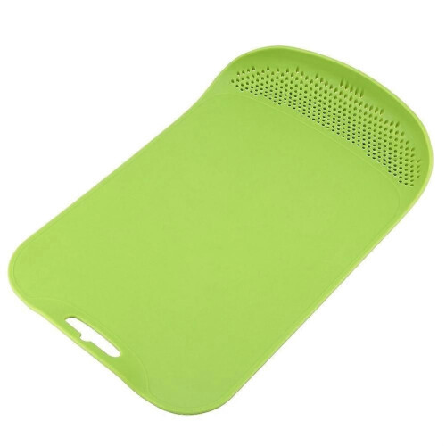 Multifunctional Drainage Plastic Chopping Board Kitchen Drain Cutting Block Kitchen Tool Green 2