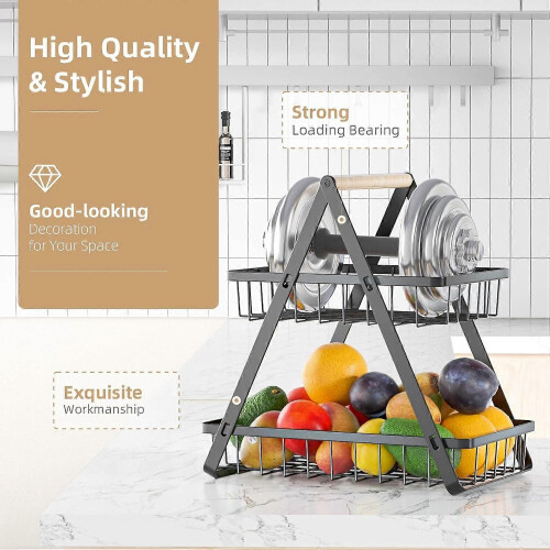 Enhanced Fruit Basket for Kitchen Counter Large Size Fruit Storage Stand Organizer 2