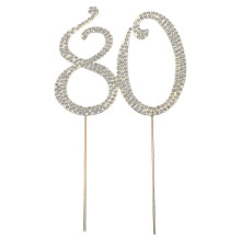 Décoration de gâteau d'anniversaire pour 80 ans, brochette, cure-dents, décoration de gâteau pour 80