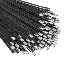 Fascette metalliche nere 100 pezzi da 11,8 pollici in acciaio inossidabile 304 con rivestimento epossidico