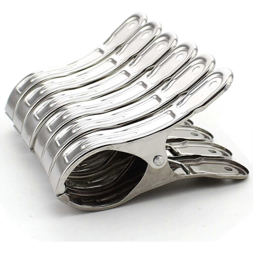 6 clips de acero inoxidable (16 cm)