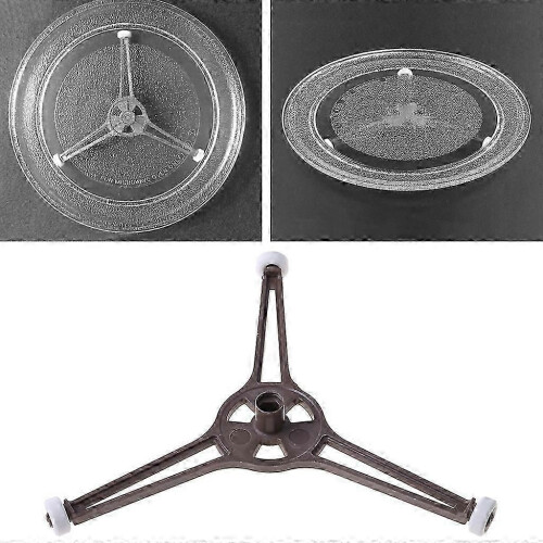 Bandeja triangular para horno microondas, placa de vidrio plana de 24,5 cm. 1