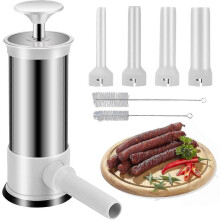 Embutidora de salchichas casera de cocina con 4 tubos de relleno, máquina para hacer salchichas vertical